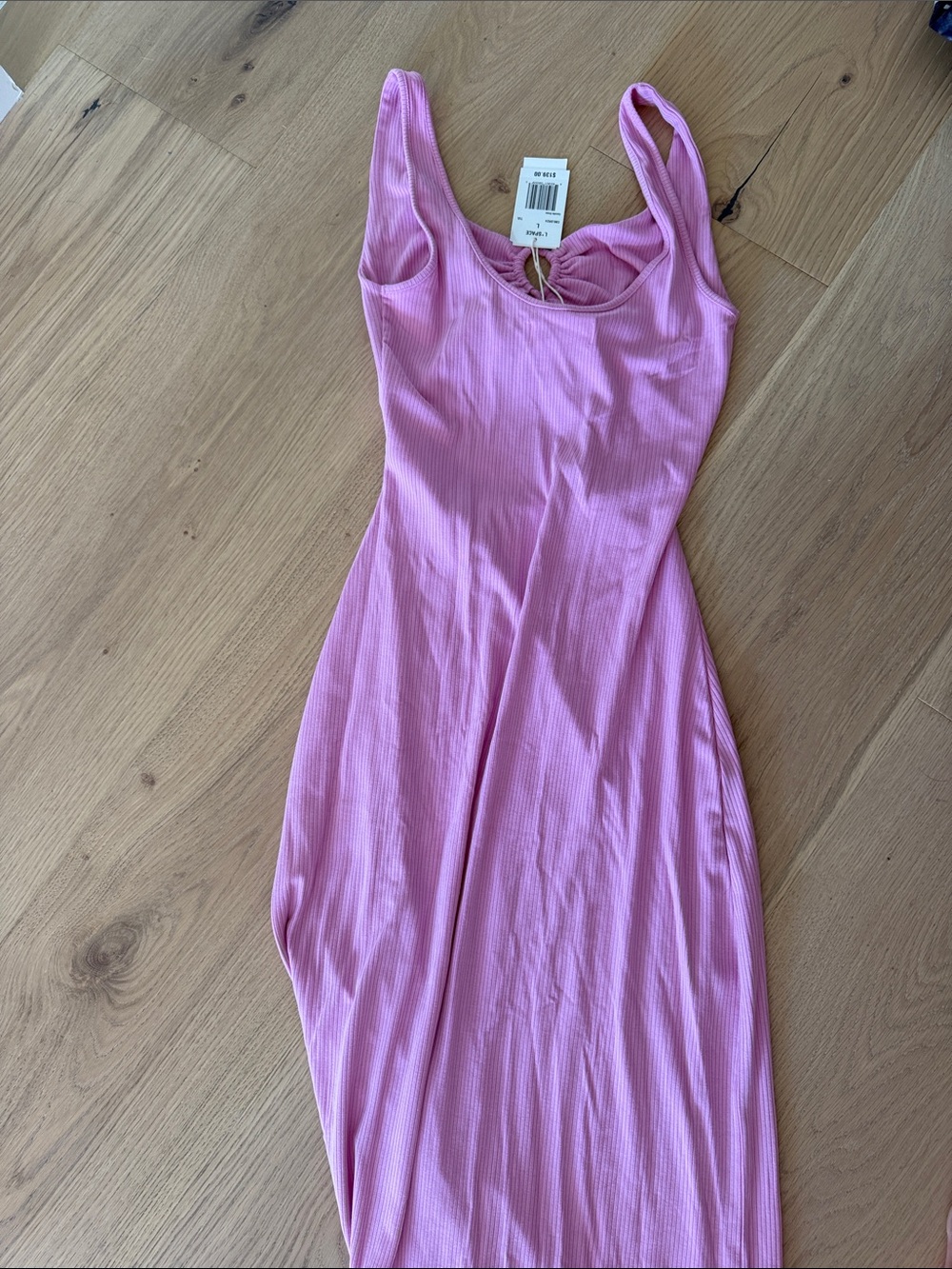 l*space Pink Ribbed Ruched Tank Dress - Picture 3 of 4